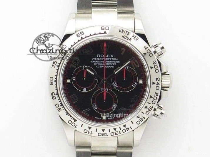 MiroTime 0103 DAYTONA 116518 APSF 1:1 BEST EDITION BLACK DIAL ON OYSTERFLEX RUBBER STRAP SH RelaxedFit 1782